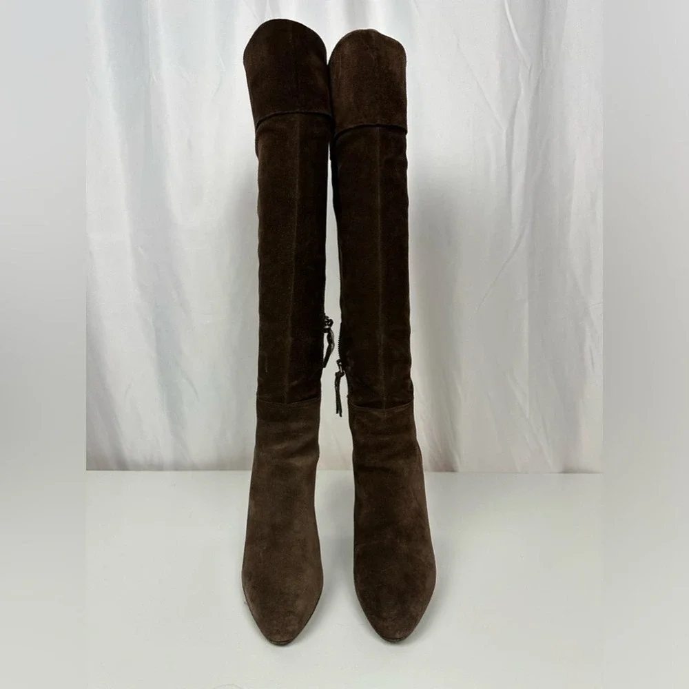 Miu Miu Chocolate Brown Suede Boots Sz 7.5